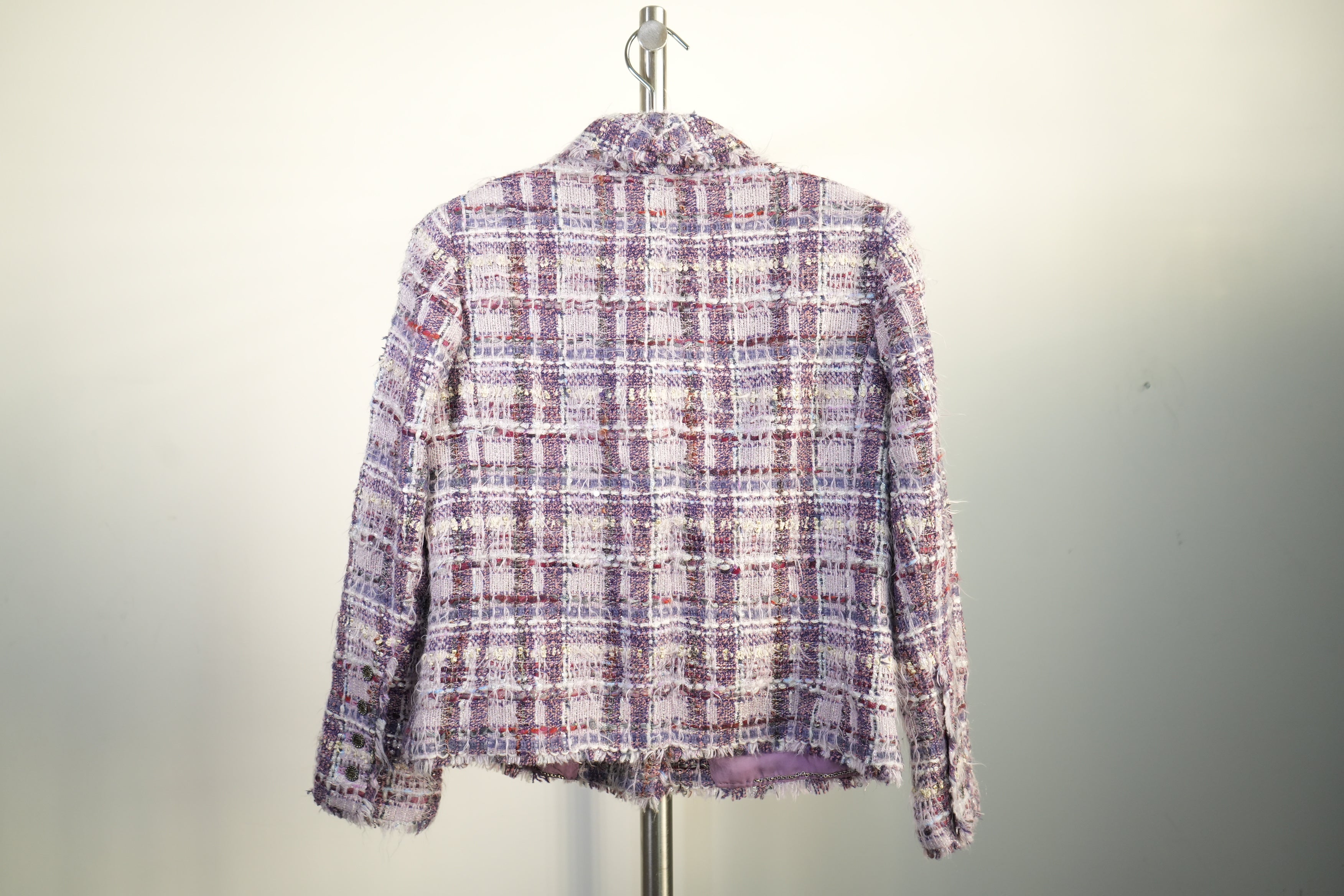 Vintage Chanel Lesage Tweed Button Front Blazer Size 38