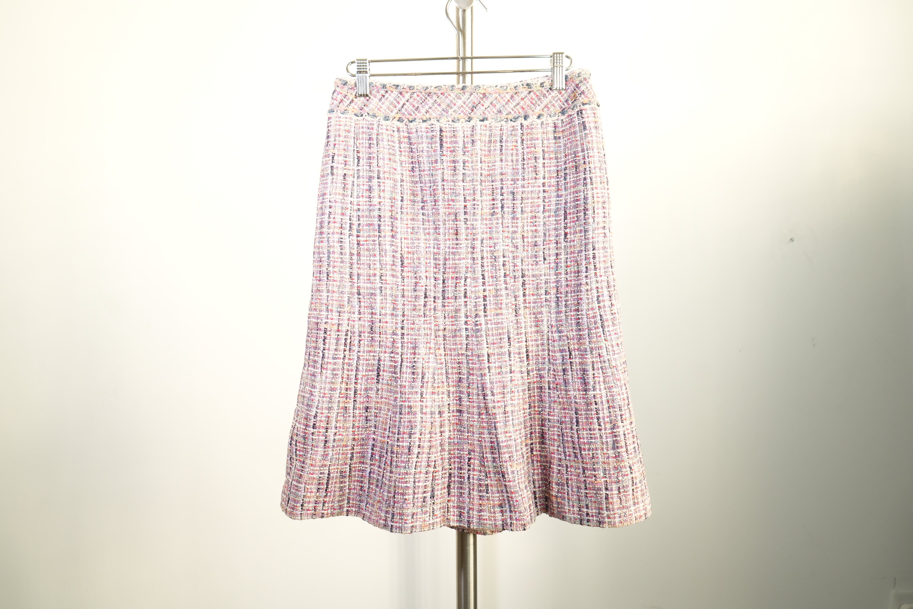 Vintage Chanel A-Line Tweed Skirt Multicolor
