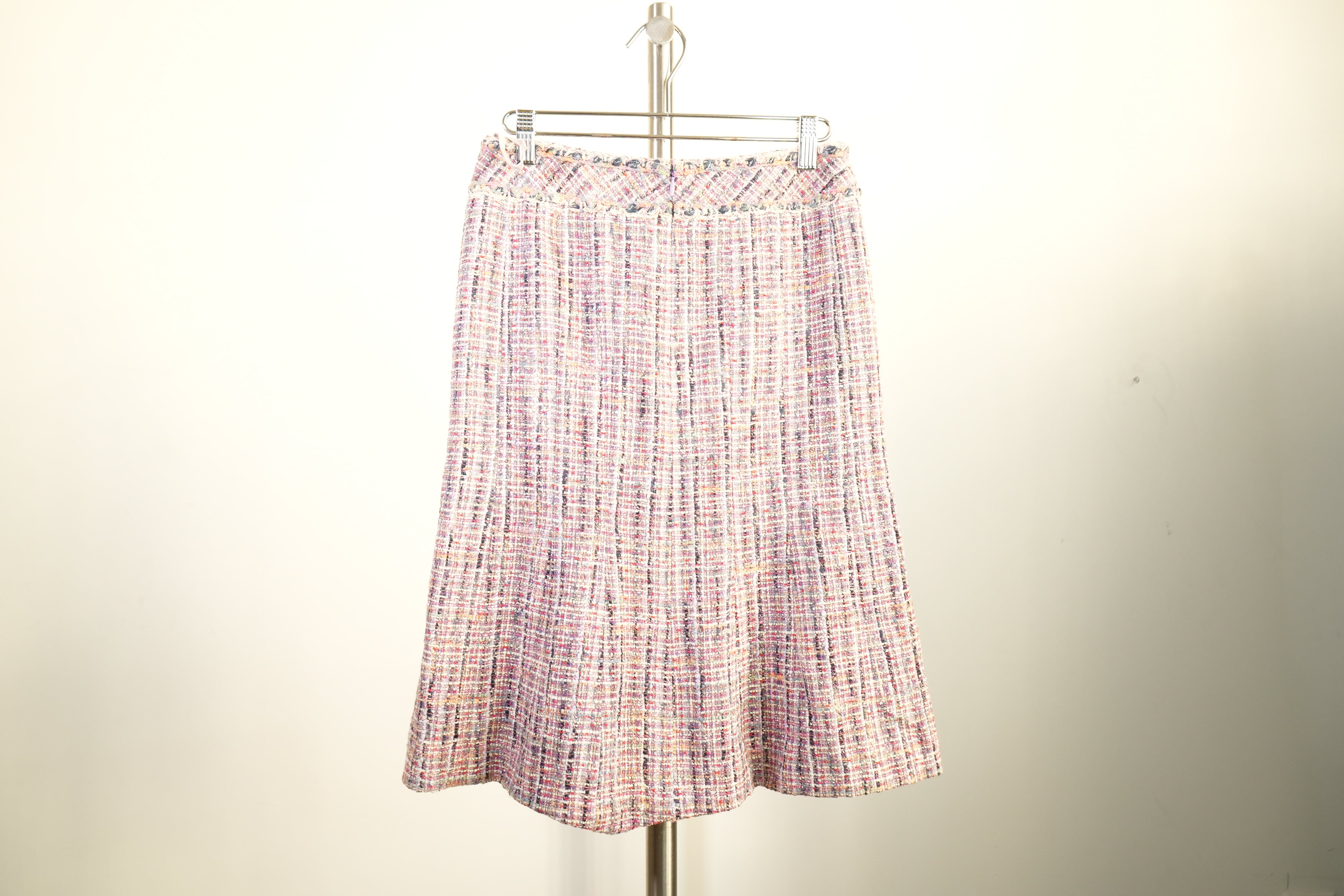 Vintage Chanel A-Line Tweed Skirt Multicolor