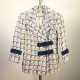 Chanel Multicolor Tweed Velco Straps Jacket Size 34
