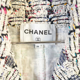 Chanel Multicolor Tweed Velco Straps Jacket Size 34