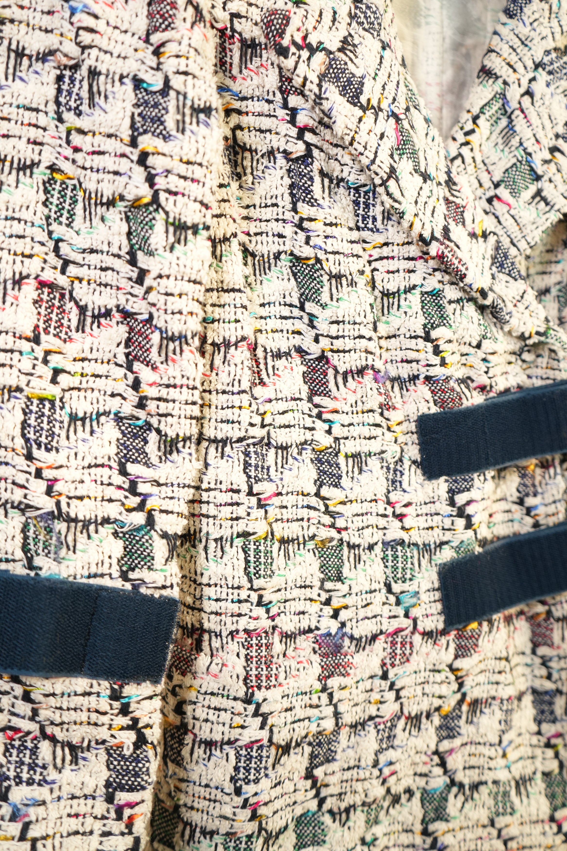 Chanel Multicolor Tweed Velco Straps Jacket Size 34