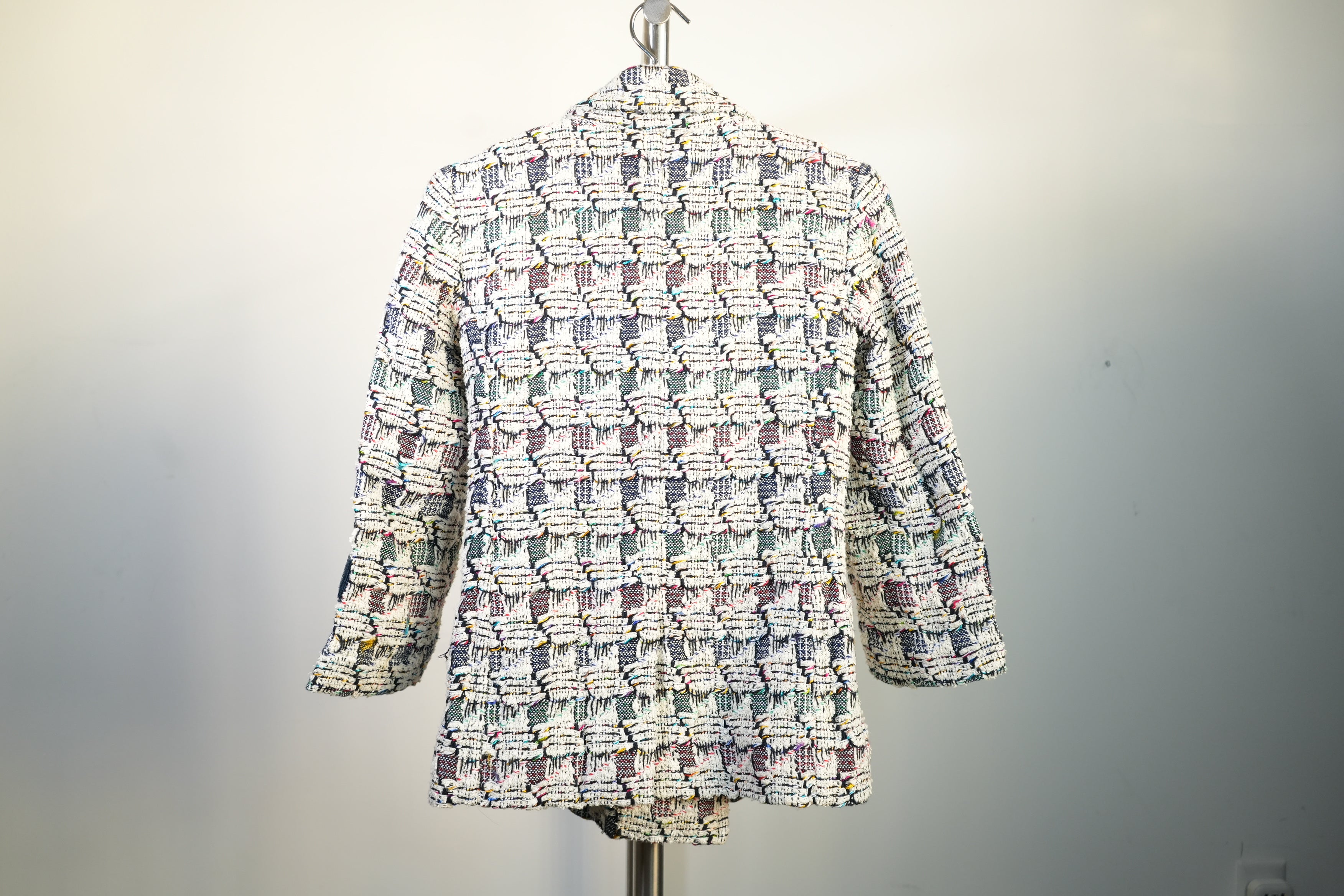 Chanel Multicolor Tweed Velco Straps Jacket Size 34