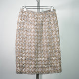 Vintage Chanel Fantasy Tweed A-Line Skirt Beige Cream Size 38