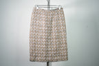 Vintage Chanel Fantasy Tweed A-Line Skirt Beige Cream Size 38