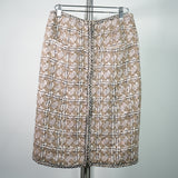 Vintage Chanel Fantasy Tweed A-Line Skirt Beige Cream Size 38