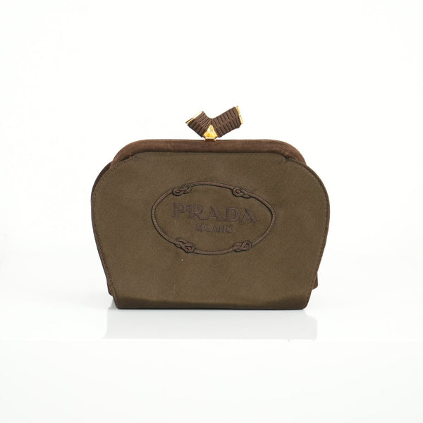 Prada Brown Velvet Clutch