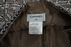 Vintage Chanel Fantasy Tweed A-Line Skirt Beige Cream Size 38