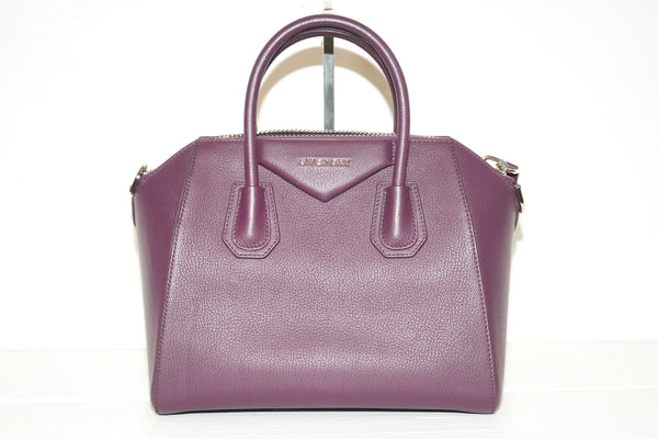 SF EXCLUSIVE: Givenchy Small Antigona Bag Purple Sugar Leather Top Handle Satchel