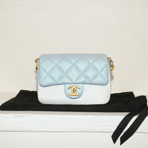 SF EXCLUSIVE: Chanel Blue Mini Iridescent Caviar My Perfect Flap Bag