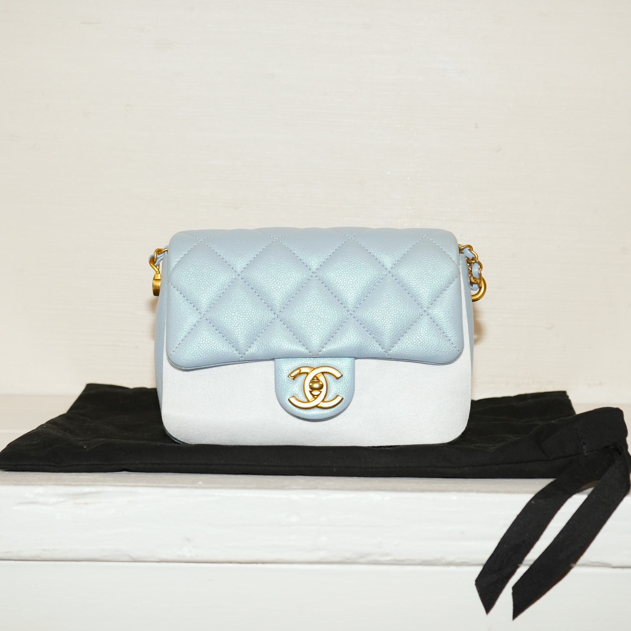 SF EXCLUSIVE: Chanel Blue Mini Iridescent Caviar My Perfect Flap Bag