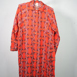 Hermes Scarf Print Long Sleeve Silk Dress