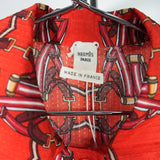 Hermes Scarf Print Long Sleeve Silk Dress