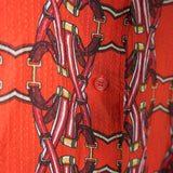 Hermes Scarf Print Long Sleeve Silk Dress