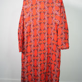 Hermes Scarf Print Long Sleeve Silk Dress