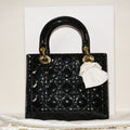 SF EXCLUSIVE: Christian Dior Medium Lady Black Patent Dior Bag
