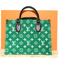 SF EXCLUSIVE: Louis Vuitton OnTheGo PM in Green Monogram Jacquard Velvet Bag