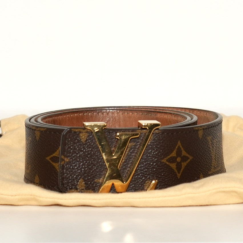 SF EXCLUSIVE: Louis Vuitton Initiales Monogram Canvas Reversible Belt – Size 38 (Pre-Owned)