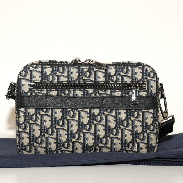 SF EXCLUSIVE: Dior Safari Bag with Strap Beige and Black Oblique Jacquard