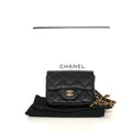 SF EXCLUSIVE: Chanel Mini Chain Wallet Belt Bag Black Quilted Caviar Leather Silver-Tone CC Hardware