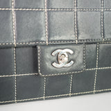 Chanel Chocolate Bar Flap Shoulder Bag Black