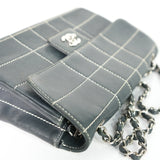 Chanel Chocolate Bar Flap Shoulder Bag Black