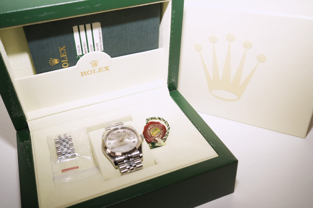SF EXCLUSIVE: Rolex Datejust 36 Stainless Steel Silver Diamond Dial Fluted Bezel Jubilee Bracelet