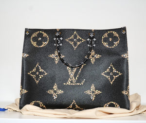 SF EXCLUSIVE: Louis Vuitton OnTheGo MM Safari Monogram Canvas Tote Bag
