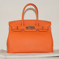 SF EXCLUSIVE: Hermès Birkin 30 Orange Togo Leather Handbag – Full Set (Box & Dust Bag)
