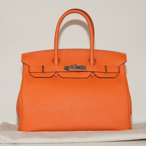 SF EXCLUSIVE: Hermès Birkin 30 Orange Togo Leather Handbag – Full Set (Box & Dust Bag)