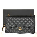 SF EXCLUSIVE: Chanel Classic Double Flap Medium Caviar Leather Shoulder Bag – Full Set (Box & Dust Bag)
