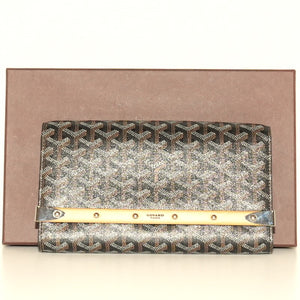 SF EXCLUSIVE: Goyard Monte Carlo Bois Clutch Black Goyardine Canvas Wood Trim