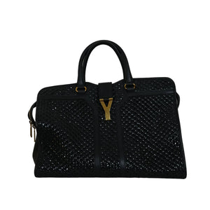 SF EXCLUSIVE: Saint Laurent Black Woven Tote Bag
