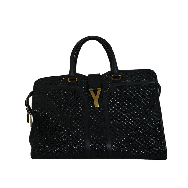 SF EXCLUSIVE: Saint Laurent Black Woven Tote Bag