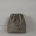 SF EXCLUSIVE: Jimmy Choo Bonbon Taupe Leather Bucket Bag