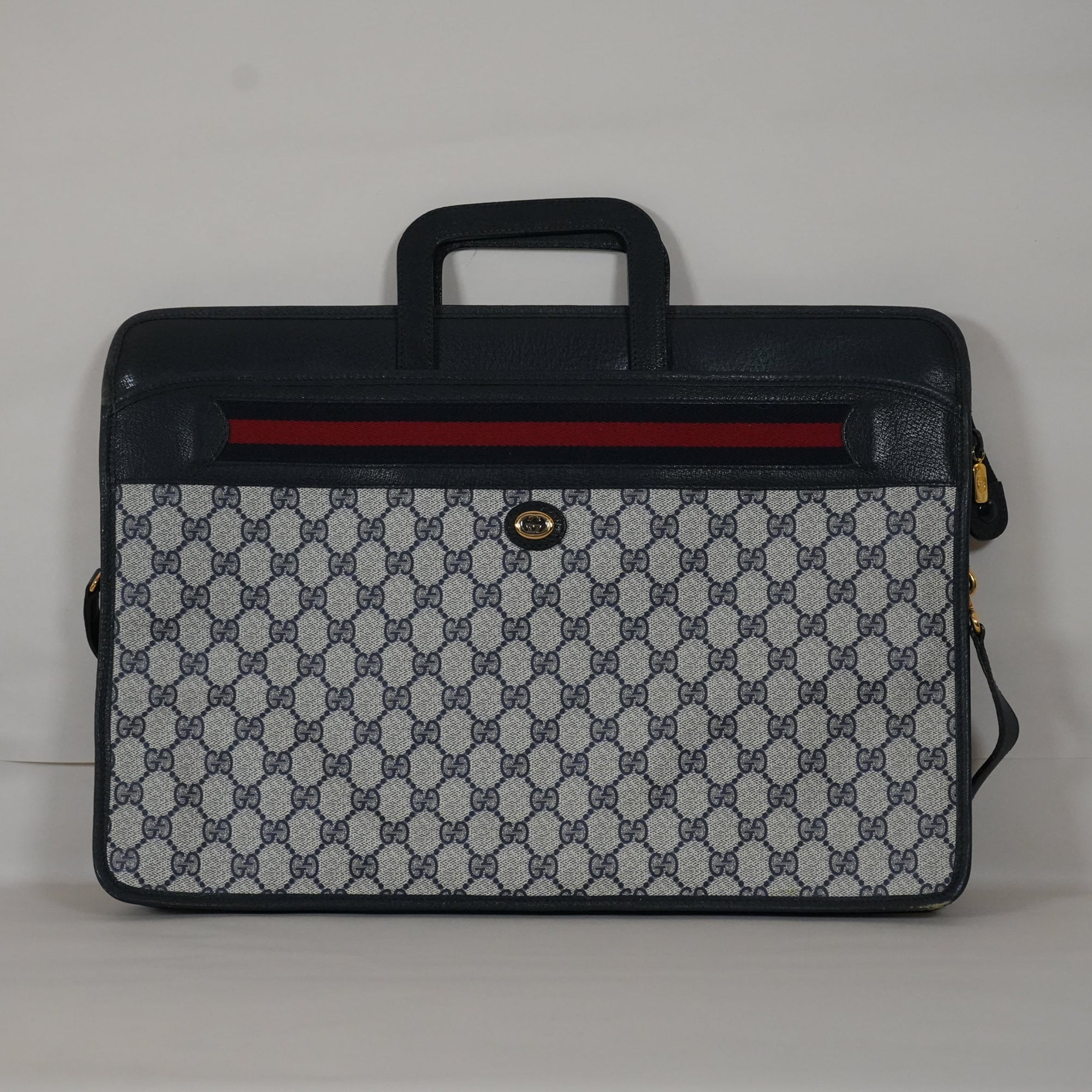 SF EXCLUSIVE: Gucci Navy Blue Briefcase
