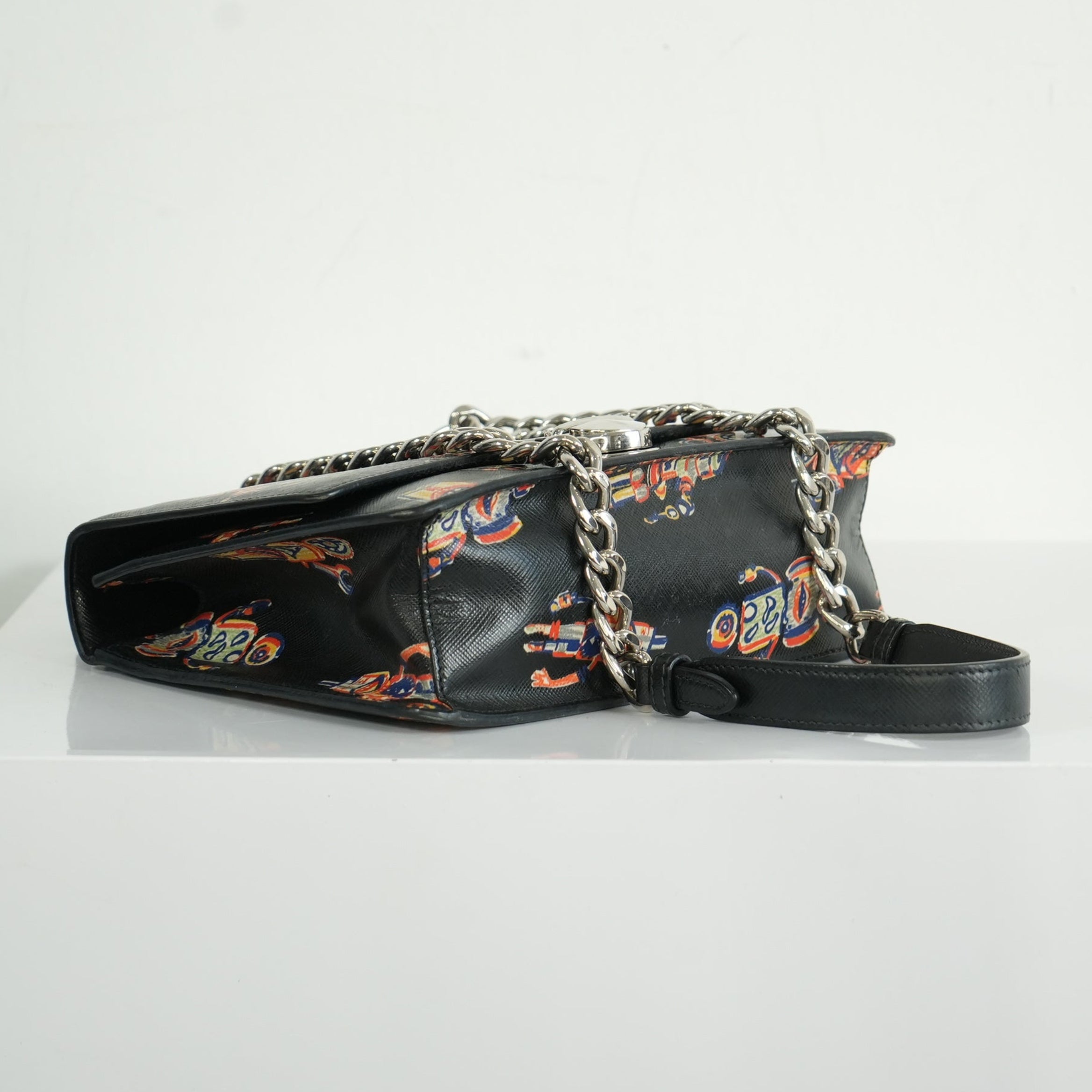 Prada Saffiano Lux Leather Robot Shoulder Bag