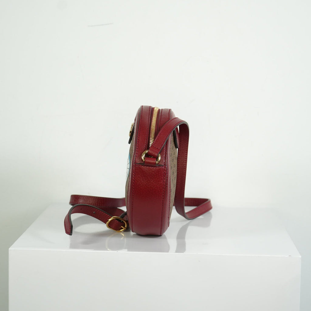 Gucci x Doraemon Mini GG Supreme Round Shoulder Bag