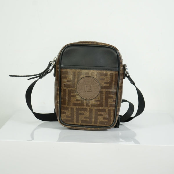 Fendi Zucca Coated Canvas Mini Messenger Bag