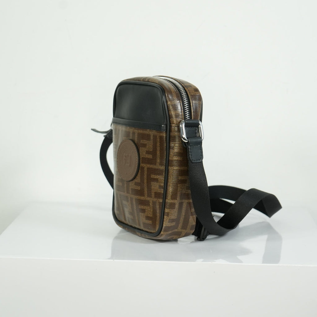 Fendi Zucca Coated Canvas Mini Messenger Bag