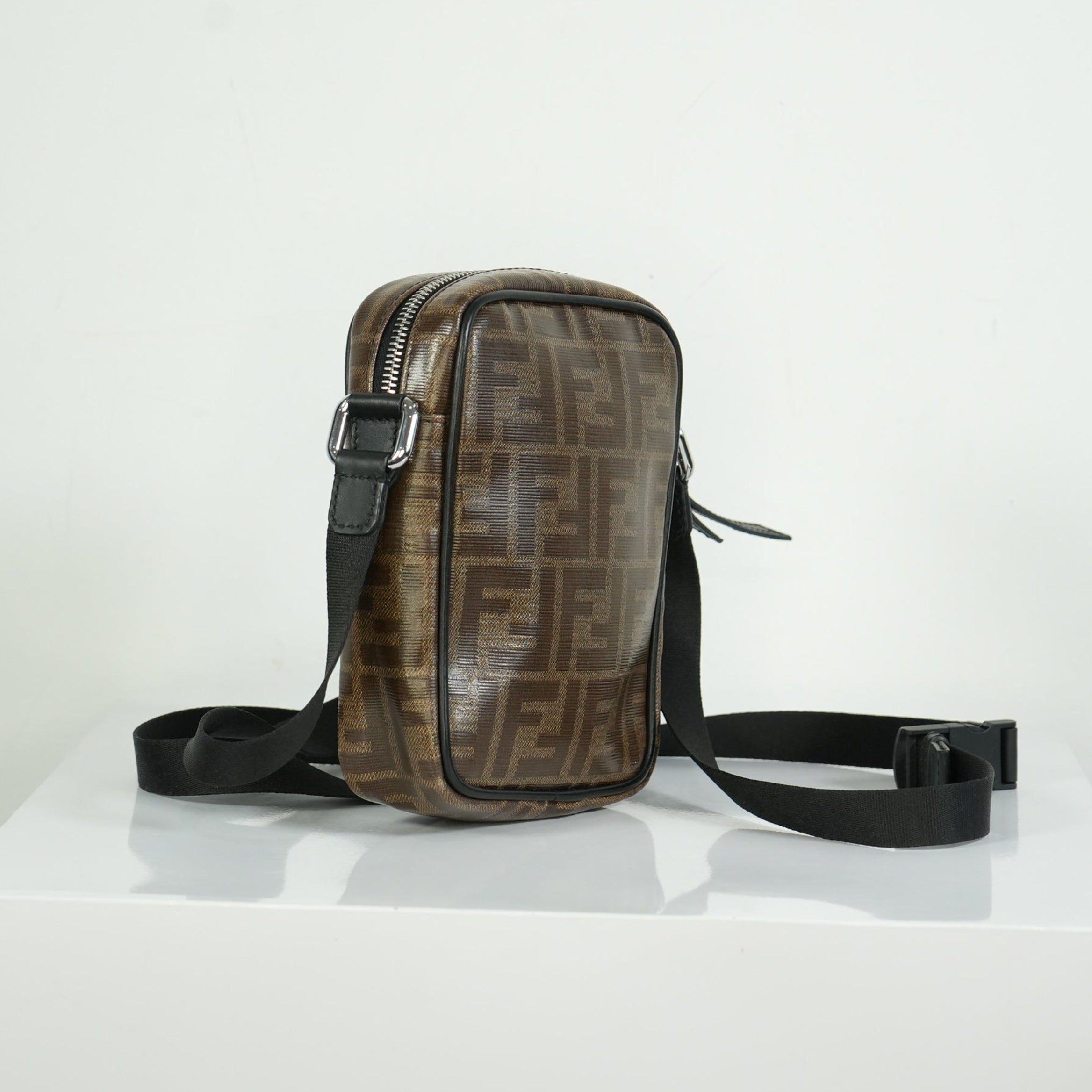 Fendi Zucca Coated Canvas Mini Messenger Bag