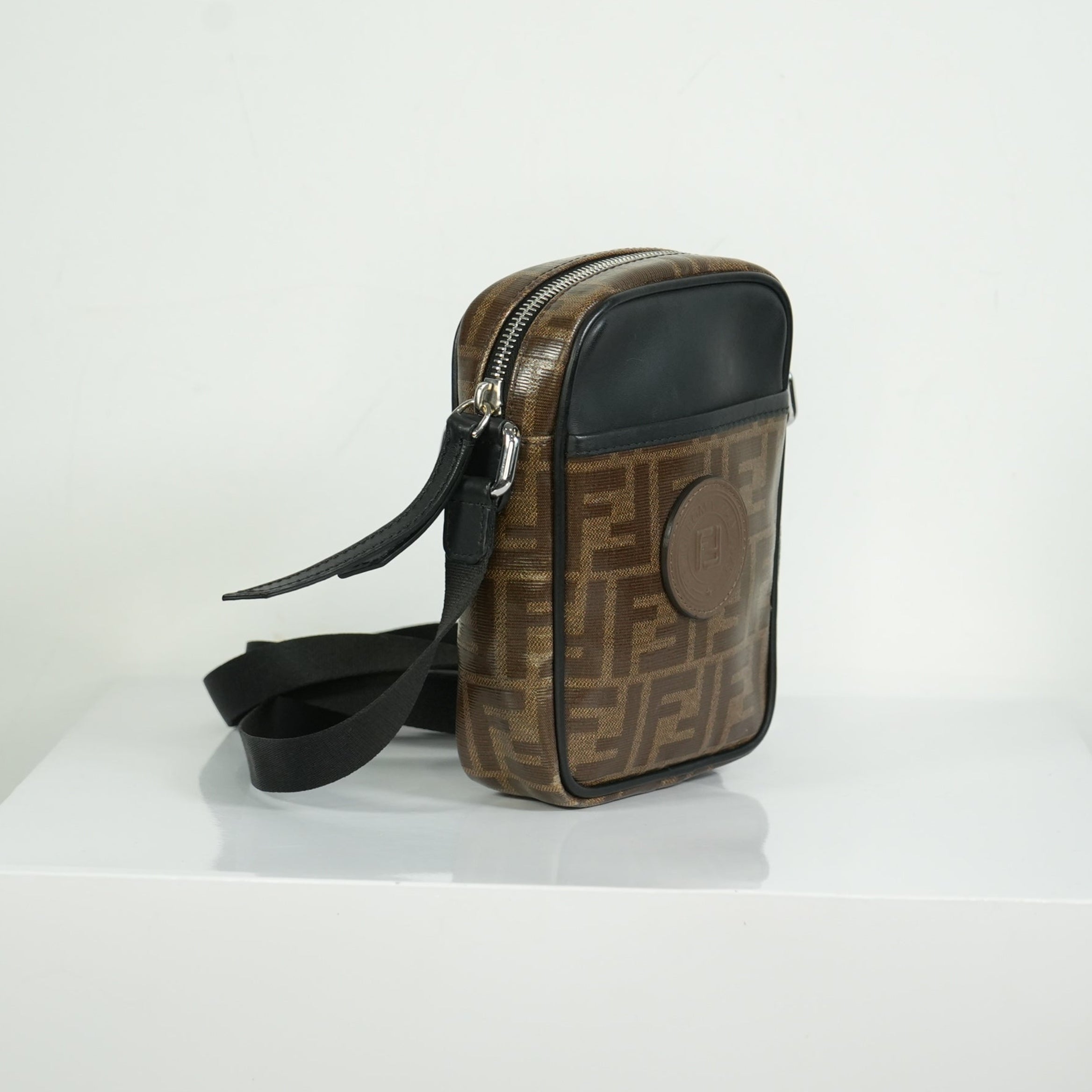 Fendi Zucca Coated Canvas Mini Messenger Bag