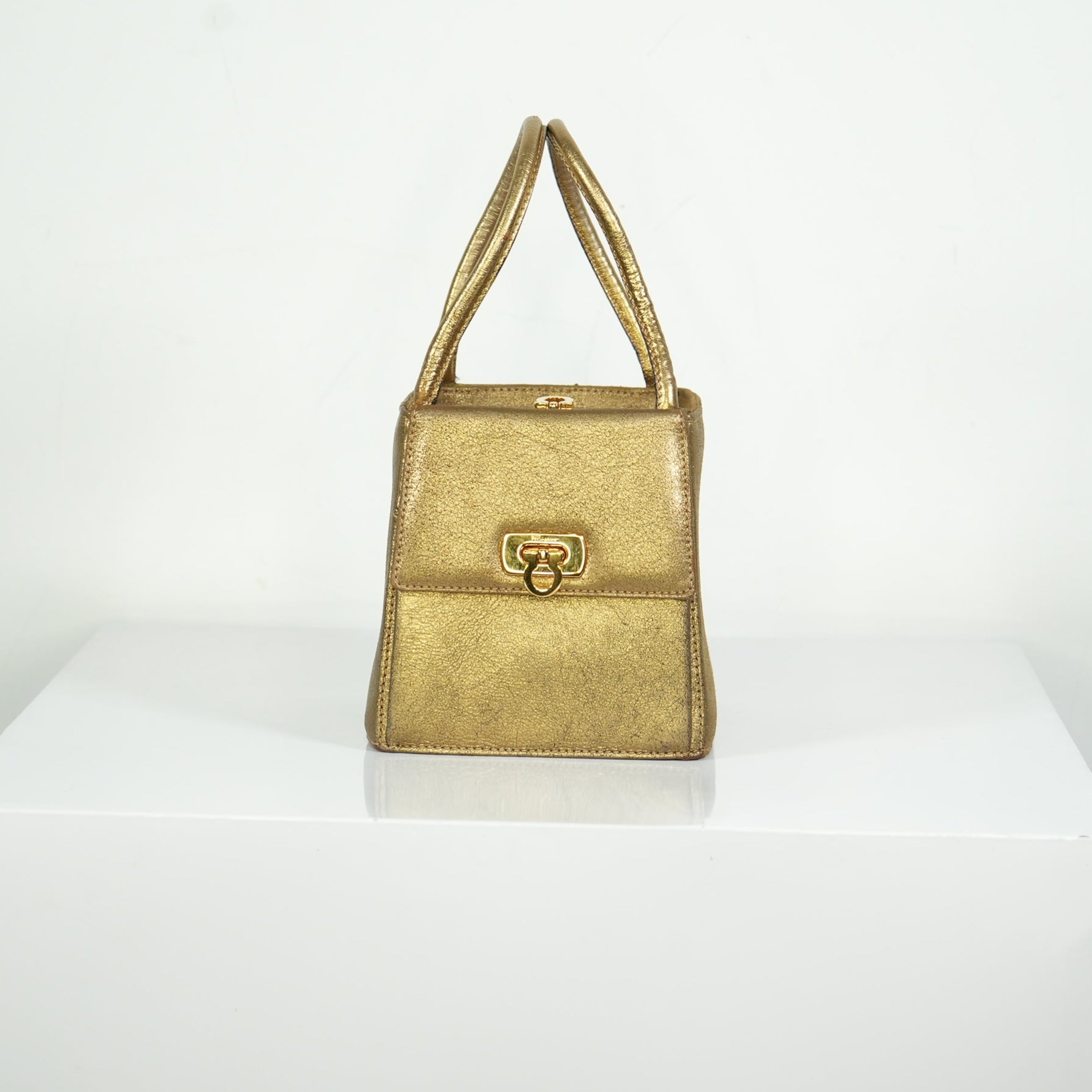 Salvatore Ferragamo Vintage Gold Mini Shoulder Bag