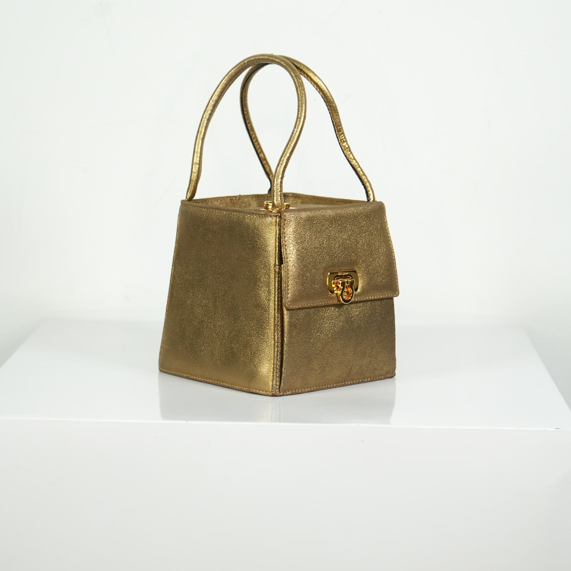 Salvatore Ferragamo Vintage Gold Mini Shoulder Bag