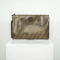 Fendi Zucca Brown Canvas Flat Pouch