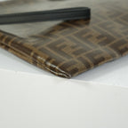 Fendi Zucca Brown Canvas Flat Pouch