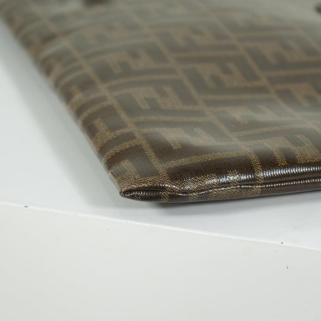 Fendi Zucca Brown Canvas Flat Pouch