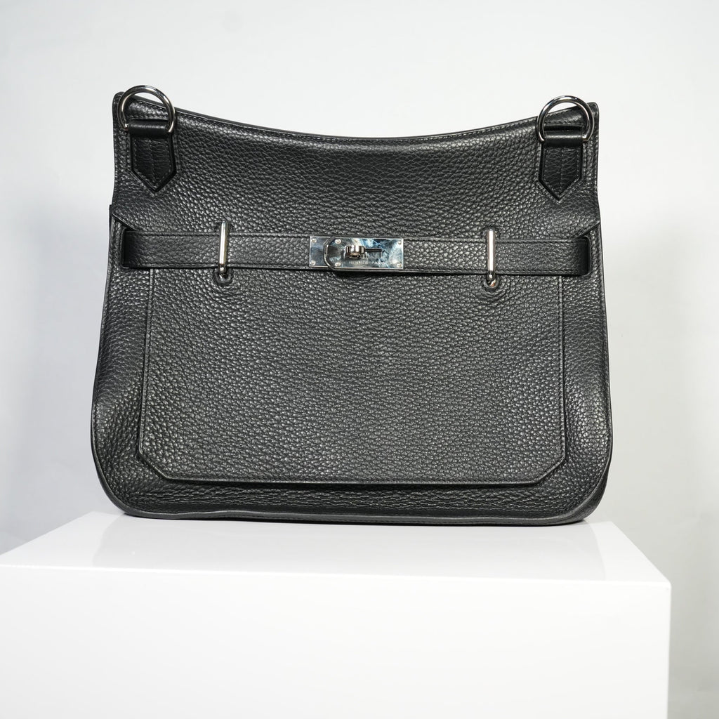 Hermes Black Jypsiere Clemence Crossbody Bag