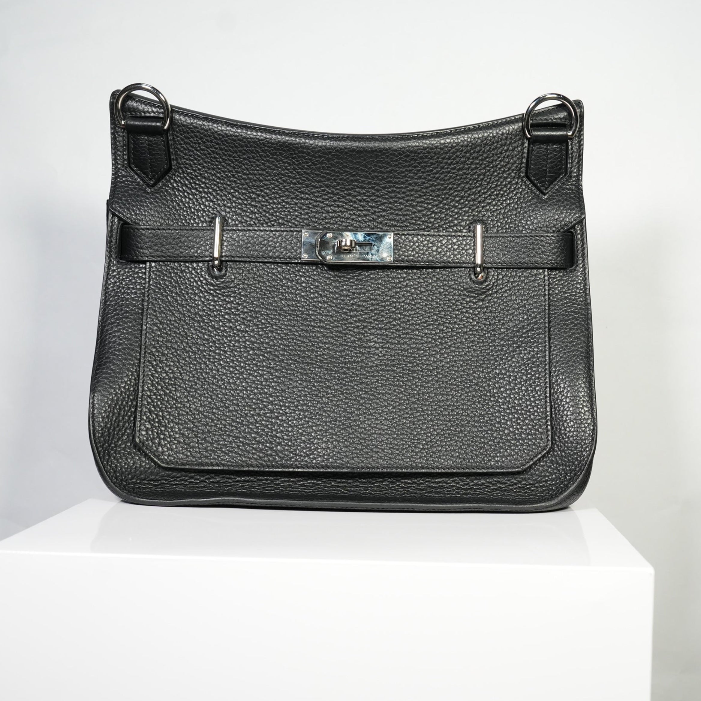 Hermes Black Jypsiere Clemence Crossbody Bag
