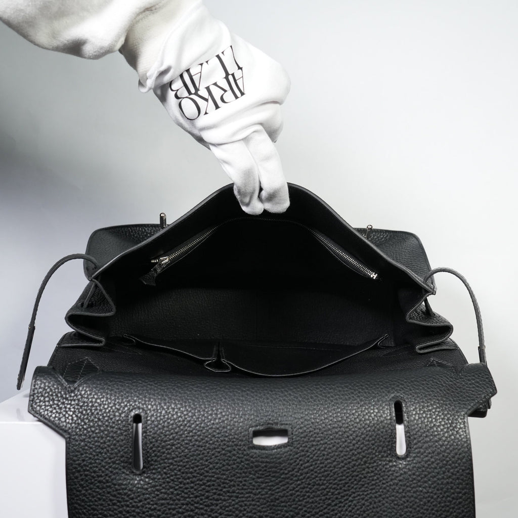 Hermes Black Jypsiere Clemence Crossbody Bag